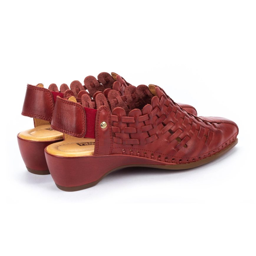 Women's Pikolinos ROMANA Heels Sandals Red | NZ C7Q0A25